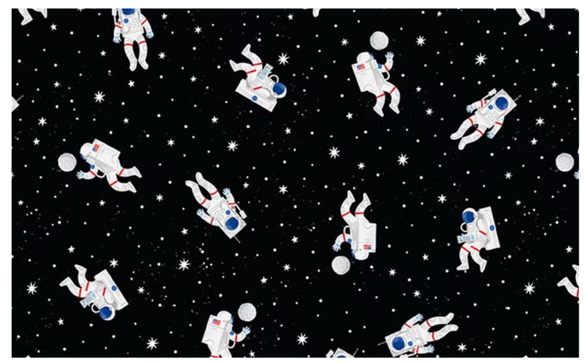 Reach for the Stars with NASA Astronauts Black C18333-BLACK Riley Blake Half Yard