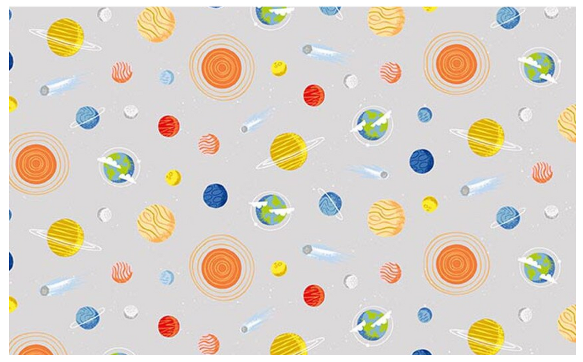 Reach for the Stars with NASA Planets Gray C18335-GRAY Riley Blake Half Yard