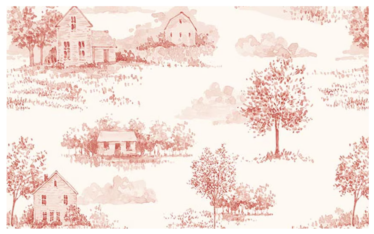Blissful Moments Toile Rouge C18191-ROUGE Lisa Audit Riley Blake Half Yard