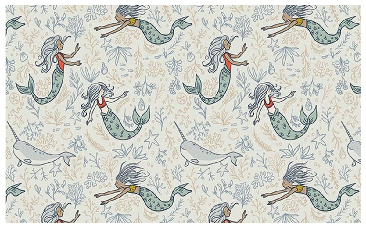 Story Land Mermaids Mist C18302-MIST Sarah Jane Riley Blake Half Yard