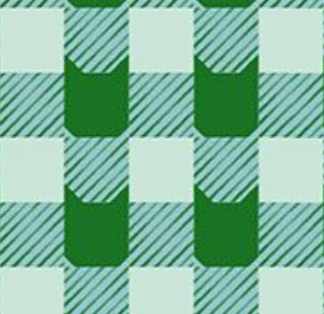 Catmas Carols Catstooth GREEN Pammie Jane Dear Stella STELLA-DPJ3560 GLACIER Half Yard