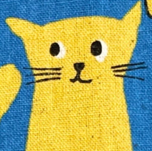 Noraneko Friends Blue/Lemon SVBB850615Z-1-3 Sevenberry Robert Kaufman Half Yard