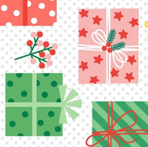 Christmas Break Presents Multi MAS11536-Z Maywood Studio Half Yard