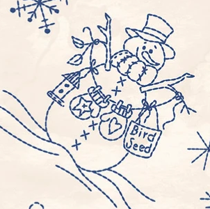 Frosty Friends Tossed Snowmen Cream MAS11481-E Robin Kingsley Maywood Half Yard
