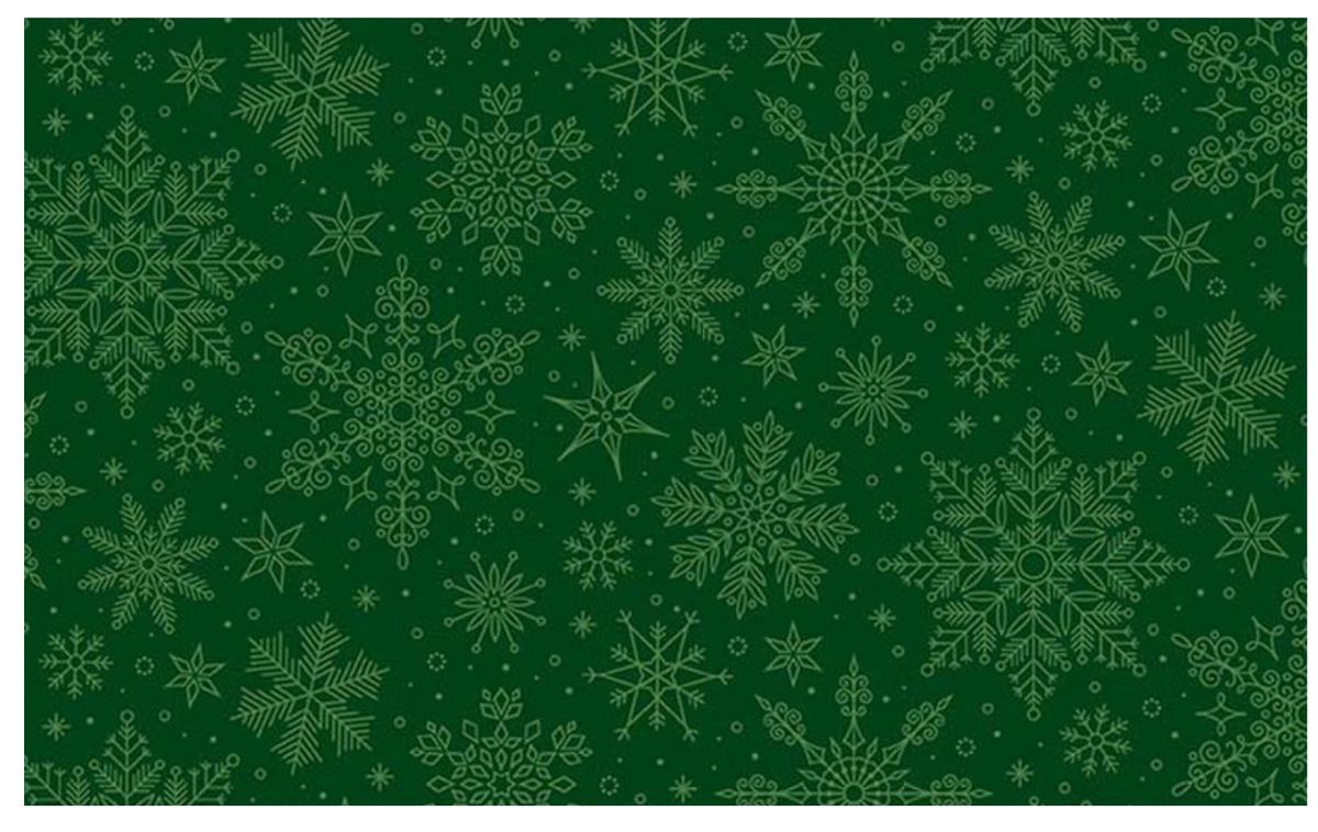 Poinsettias at Christmas Snowflakes Green C17635-GREEN Riley Blake Half Yard