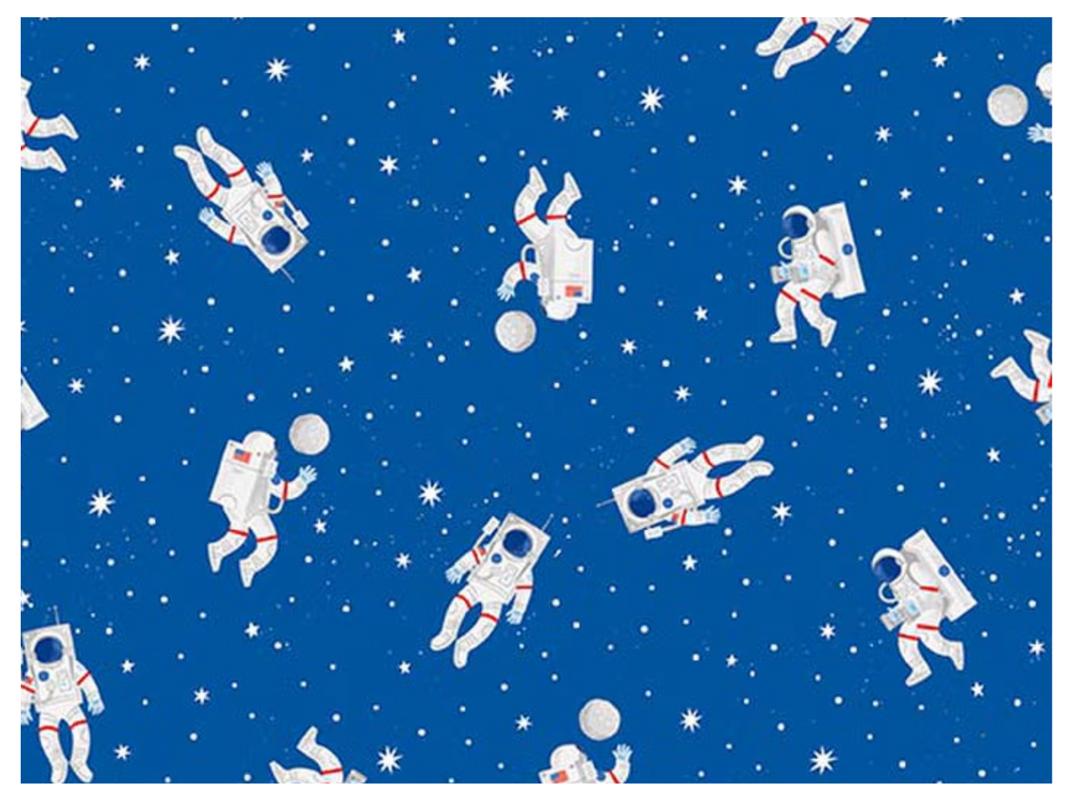 Reach for the Stars with NASA Astronauts Sapphire C18333-SAPPHIRE Riley Blake Half Yard