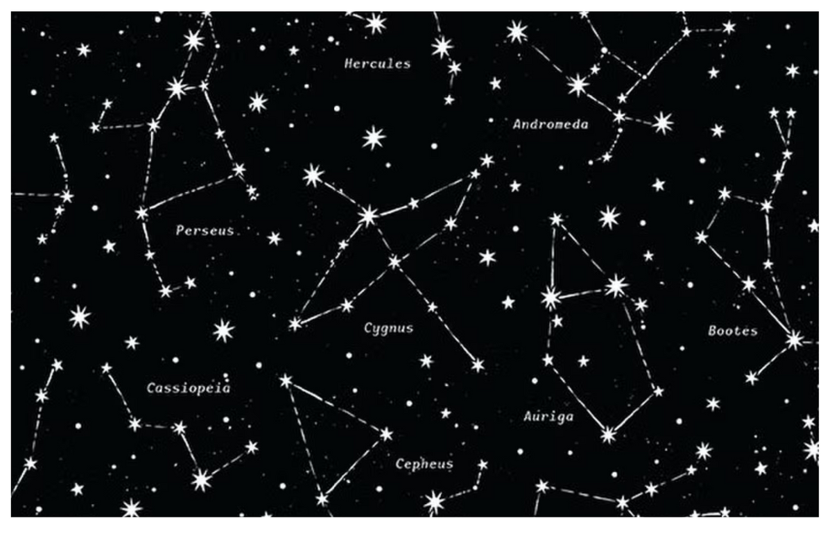 Reach for the Stars with NASA Constellations Black Glow in the Dark GC18334-BLACK Riley Blake Half Yard