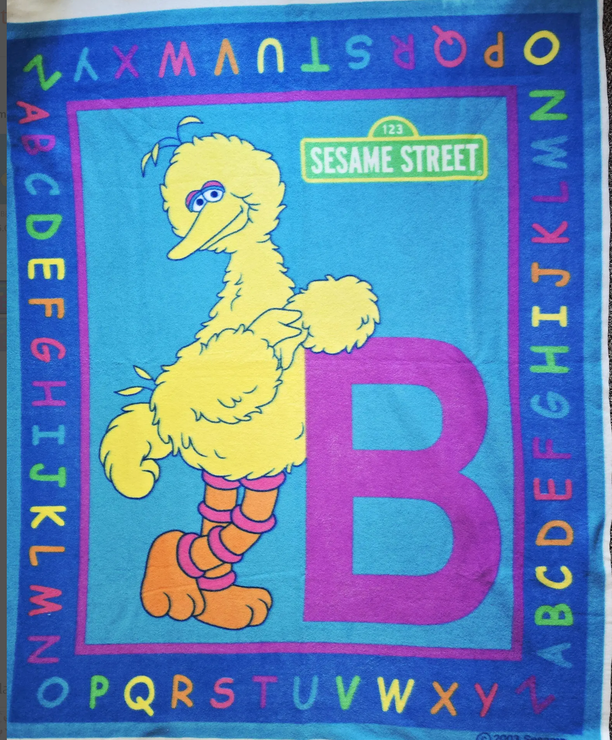 Big Bird Alphabet Panel Blue- Fleece