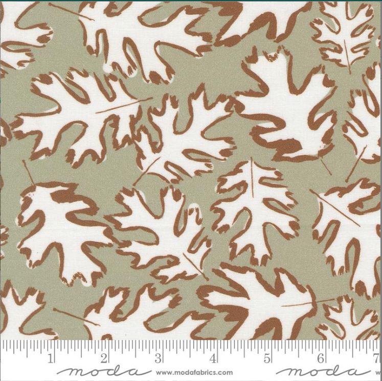 For My Boys Leaves Sage Oliver Sewn by Amy Schelle Moda Fabrics 25161 12 By the Half Yard