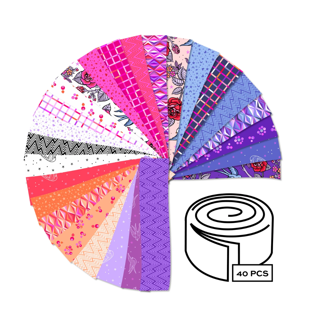 Perfect Day 2.5" Strip Roll by Libs Elliott for Andover Fabrics 2S-PERF-40. Jelly Roll