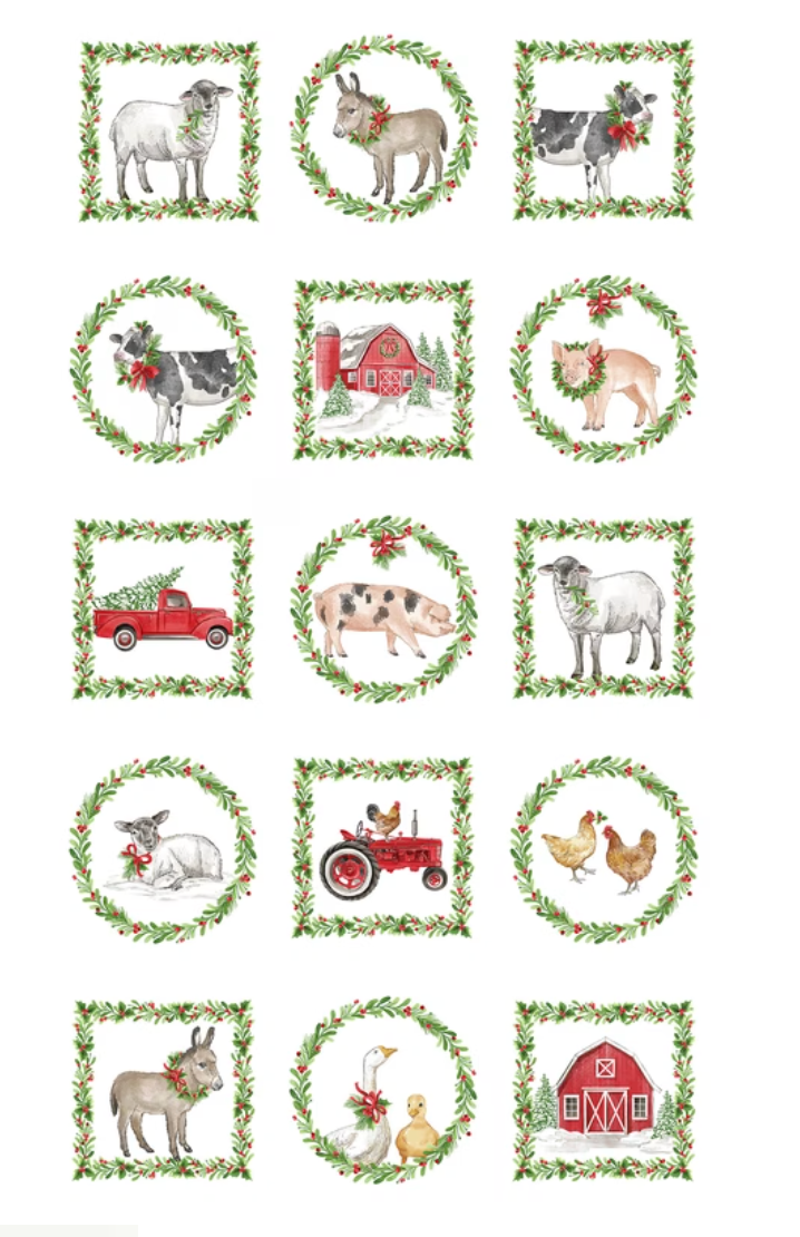 Barnyard Christmas 2/3 Yard Panel 28800 17M