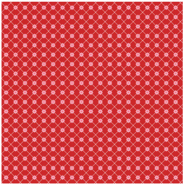 Smitten Chicken Lazy Daisy Red SN251104 Lori Woods Poppie Cotton Half Yard