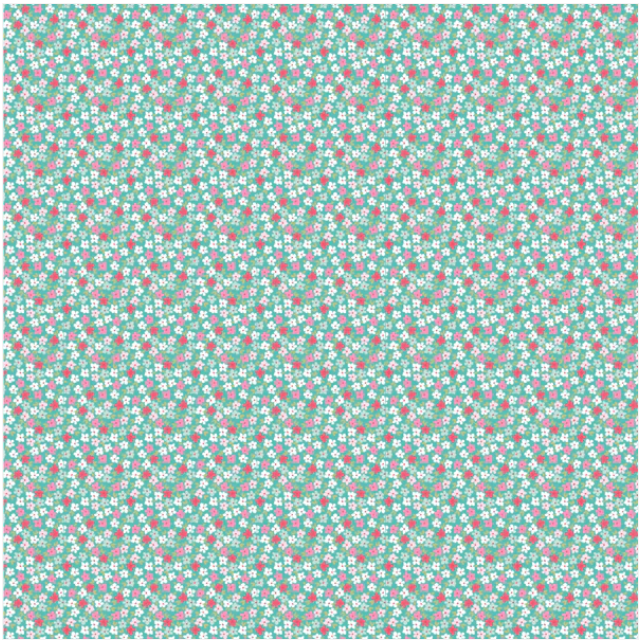 Smitten Chicken Wild Phlox Aqua SN251108 Lori Woods Poppie Cotton Half Yard