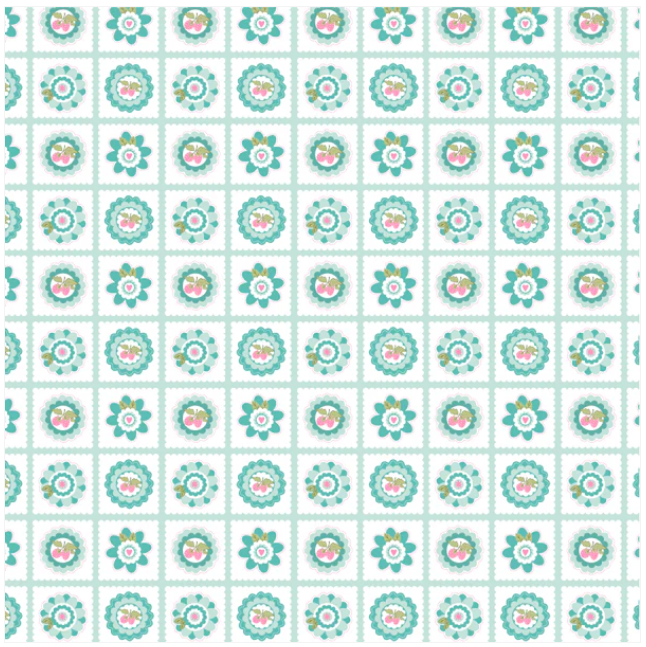 Smitten Chicken Petits Fours Aqua SN251115 Lori Woods Poppie Cotton Half Yard