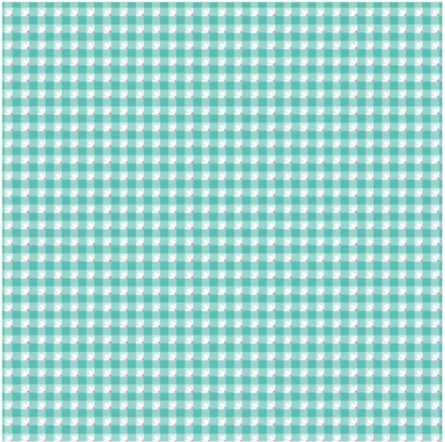 Smitten Chicken Check-A-Roo Aqua SN251117  Lori Woods Poppie Cotton Half Yard