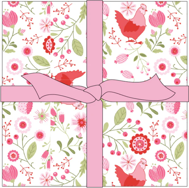 Smitten Chicken 5" Pre Cuts SN251129 Lori Woods Poppie Cotton