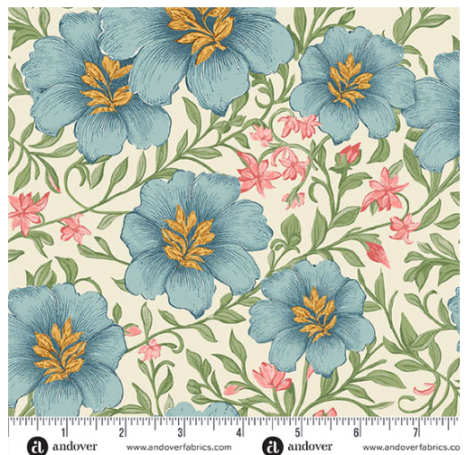 Sparrow Falls Luscious Garden Ivory A-10387-L Michael Nardi Andover Half Yard