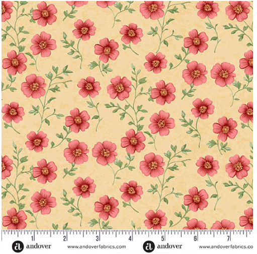 Sparrow Falls Blossom Flax A-10385-Y Michael Nardi Andover Half Yard