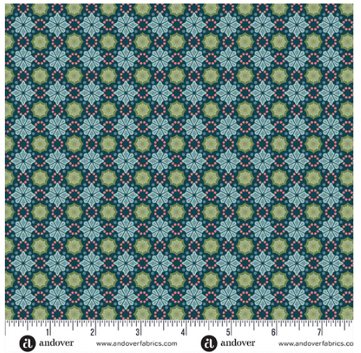 Sparrow Falls Seed Deep Prussian A-10386-B Michael Nardi Andover Half Yard