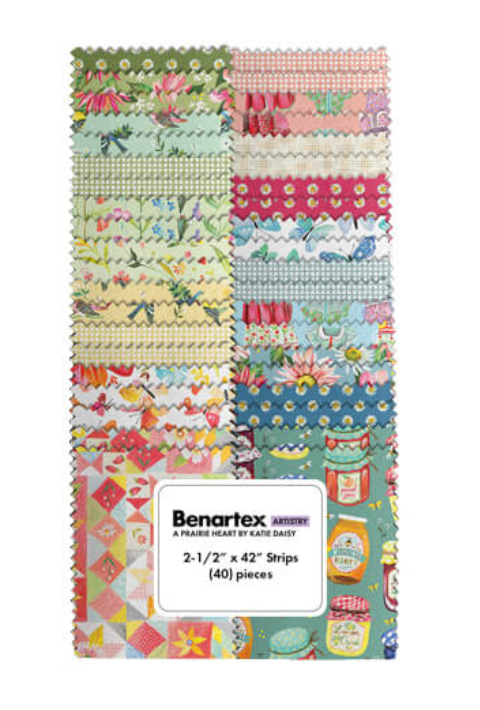 A Prairie Heart 2.5" Strip-pie Pack Katie Daisy Benartex STAPHPK