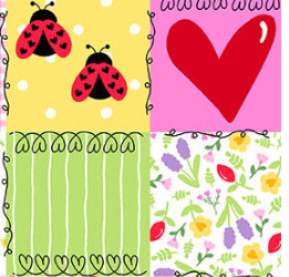 Little Ladies Picnic Patchwork Blossom A-10500-E Tami Jones Andover Half Yard