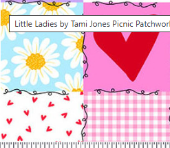 Little Ladies Picnic Patchwork Blossom A-10500-E Tami Jones Andover Half Yard