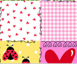 Little Ladies Picnic Patchwork Blossom A-10500-E Tami Jones Andover Half Yard