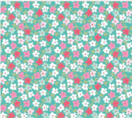 Smitten Chicken Wild Phlox Aqua SN251108 Lori Woods Poppie Cotton Half Yard