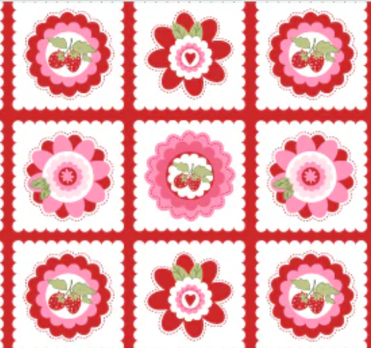 Smitten Chicken Petits Fours Red SN251114 Lori Woods Poppie Cotton Half Yard