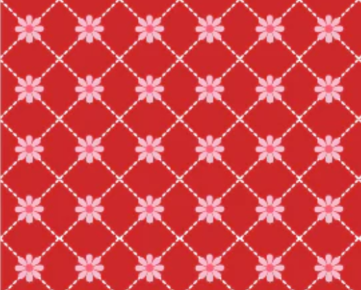 Smitten Chicken Lazy Daisy Red SN251104 Lori Woods Poppie Cotton Half Yard