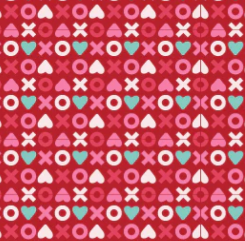 Smitten Chicken XOXO Red SN251102 Lori Woods Poppie Cotton Half Yard