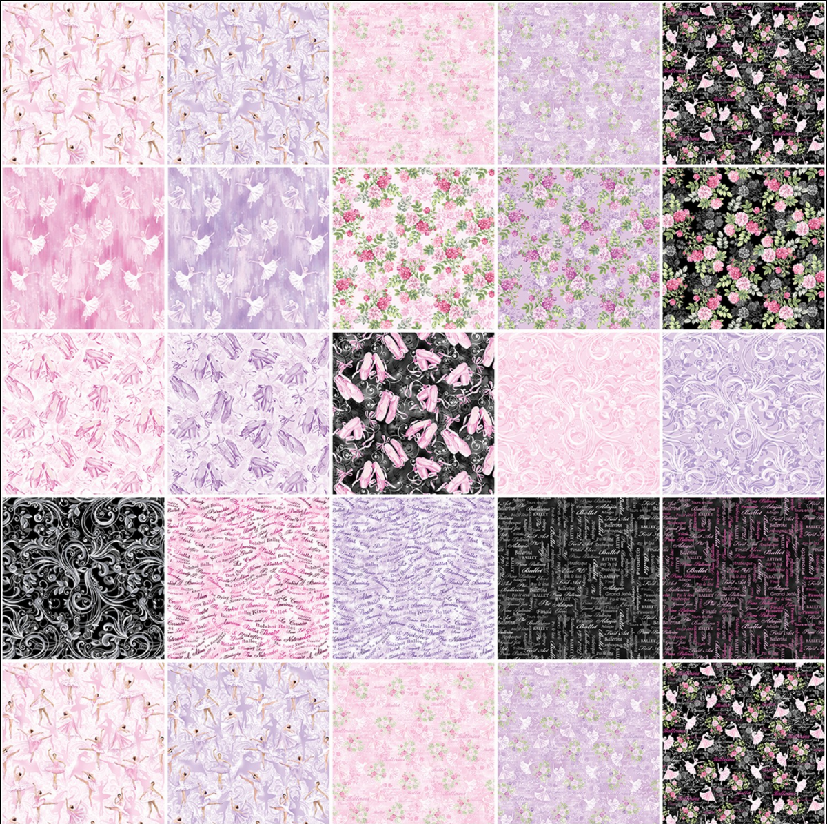 Pearl Ballet 10" Square Layer Cake Kanvas Studio PBA10PK Benartex