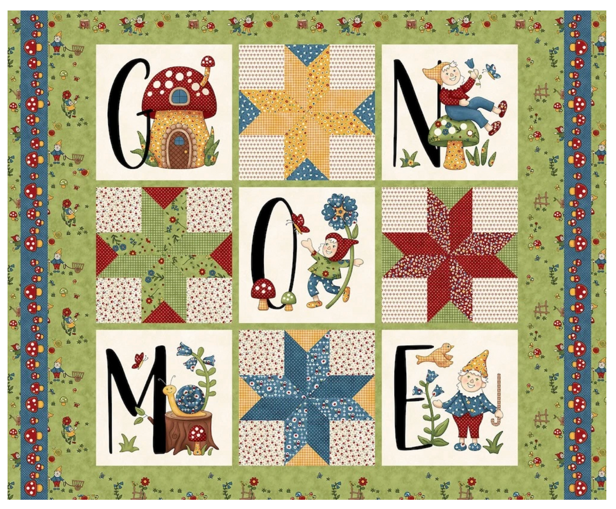 Gnome & Garden 1 Yard Panel Henry Glass 202P