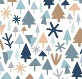Polar Pals Tiny Trees White print close-up