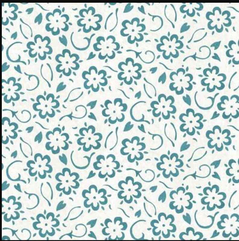 She Who Sews Flower Stenclis Blue C11341-BLUE  Best of She Who Sews J. Wecker Riley Blake Half Yard