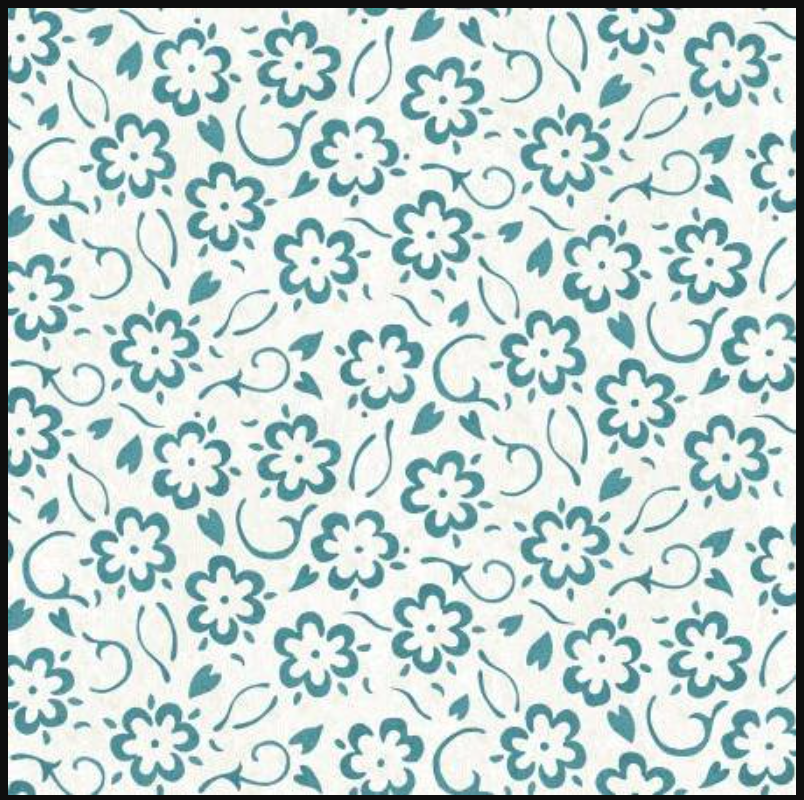 She Who Sews Flower Stenclis Blue C11341-BLUE  Best of She Who Sews J. Wecker Riley Blake Half Yard