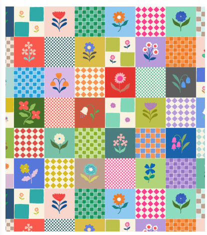 Patchwork Joy 3" Flower Squares Patchwork L40 Lewis & Irene Half Yard