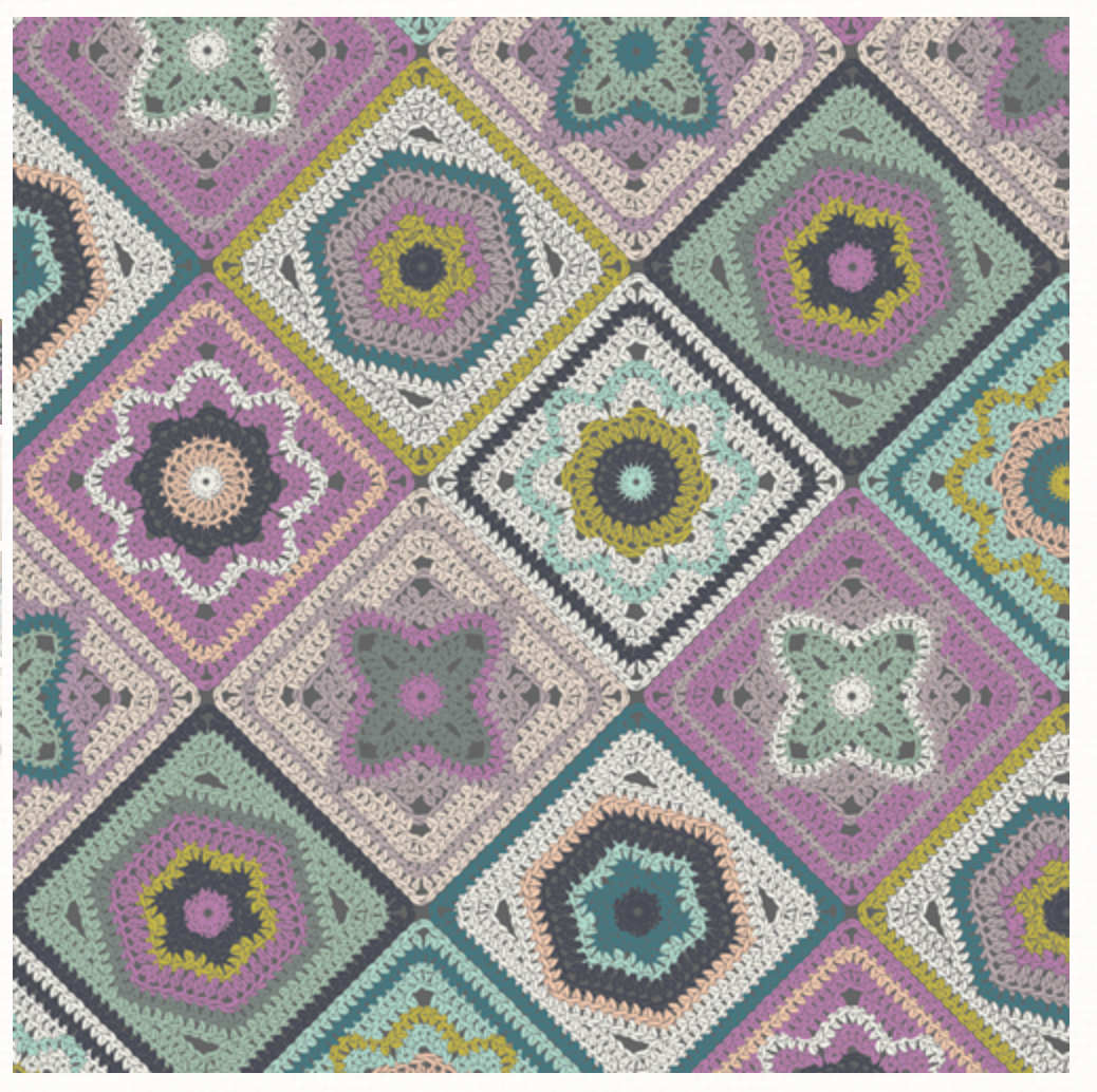 Crochet Sampler Hooked Mister Domestic HKD-22650 Art Gallery Fabrics Half Yard