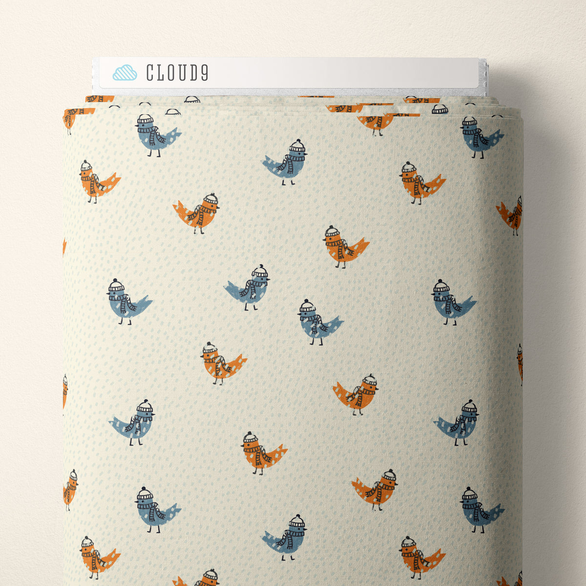 Snow Friends Birdie Flurry Ivory Cloud9 228124 Half Yard