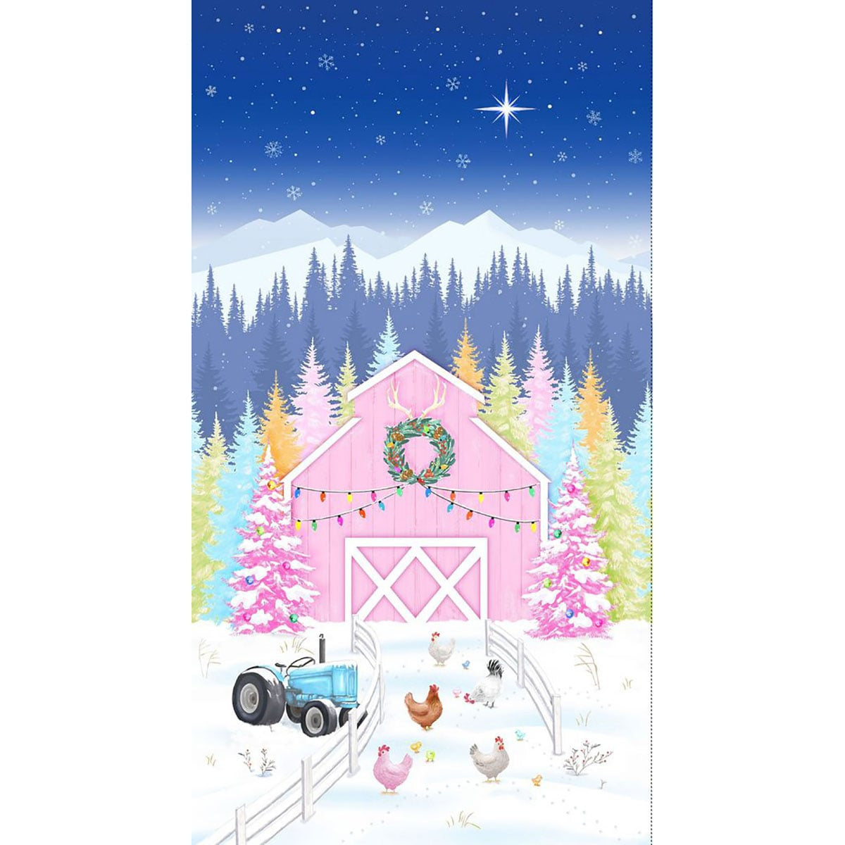 Homestead Holiday Barn 24" Panel Timeless Treasures 6M