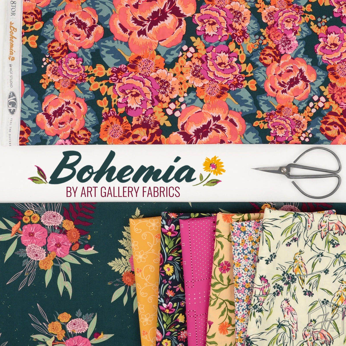 The Cur8tor Bohemia Handkerchief Fuchsia CUR8BH101 Art Gallery Half Yard