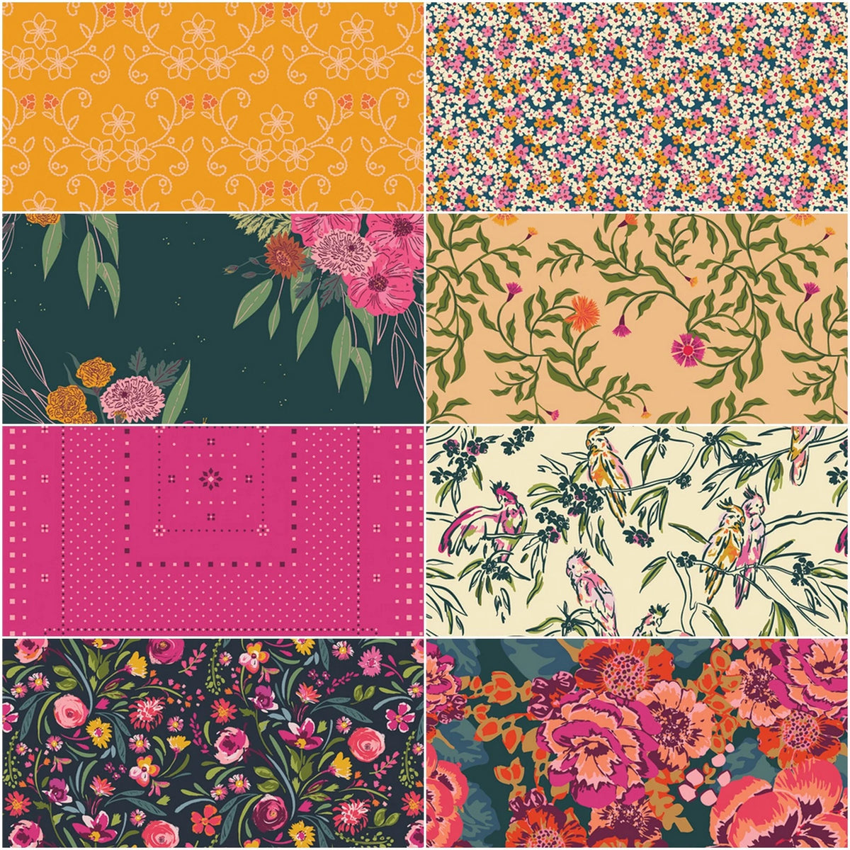 The Cur8tor Bohemia Handkerchief Fuchsia CUR8BH101 Art Gallery Half Yard