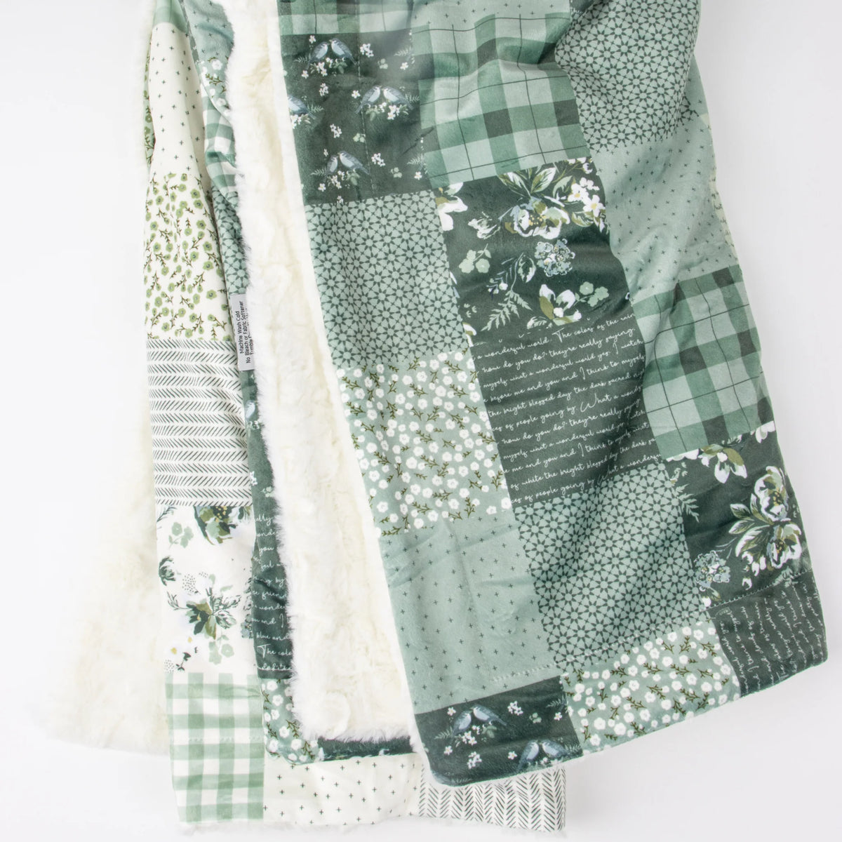 In the Fields Ombre Green Patchwork 60" x 72" Minky Blanket Dreamy Blankets