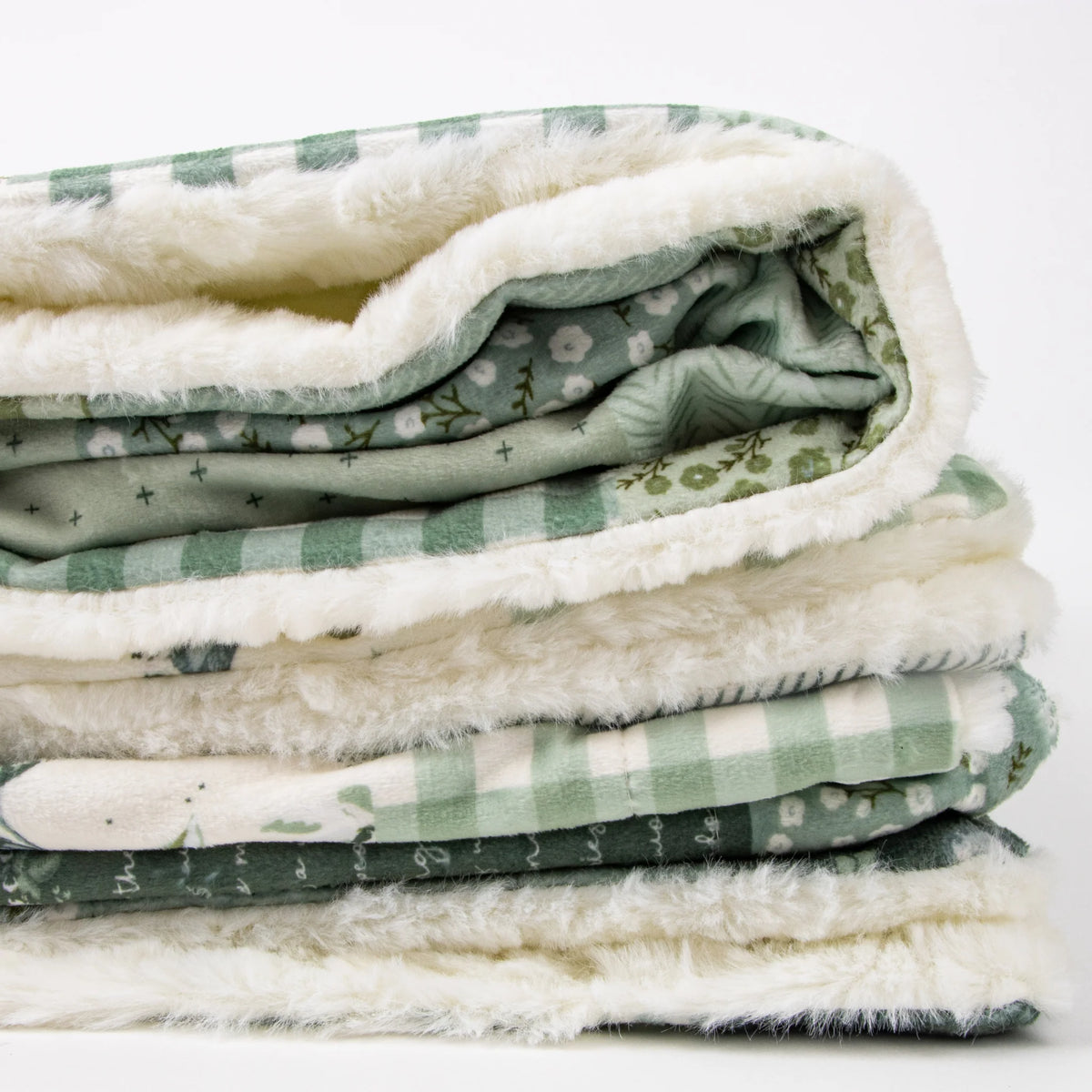 In the Fields Ombre Green Patchwork 60" x 72" Minky Blanket Dreamy Blankets