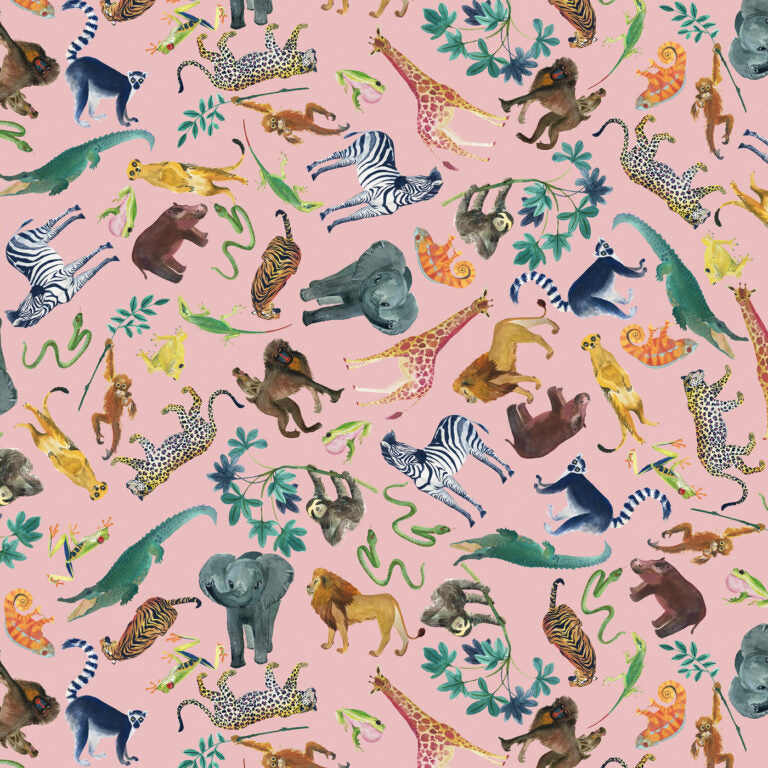 Safari Collection Animal Jigsaw Dawn WB079 Wee Blue Bell Lewis & Irene Half Yard