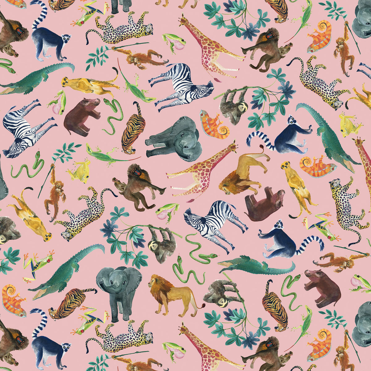 Safari Collection Animal Jigsaw Dawn WB079 Wee Blue Bell Lewis & Irene Half Yard