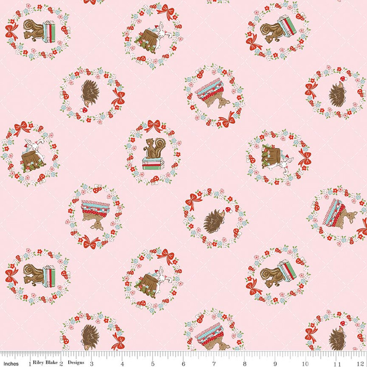Whimsical Woodland 108" Wide Back Tossed Animals Pink WB17650-PINK Tasha Noel Riley Blake 1 Yard Cut