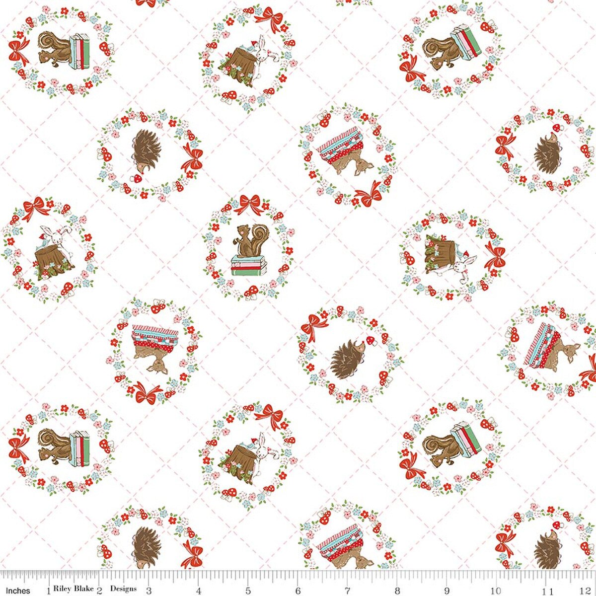 Whimsical Woodland 108" Wide Back Tossed Animals White WB17650-WHITE Tasha Noel Riley Blake 1 Yard
