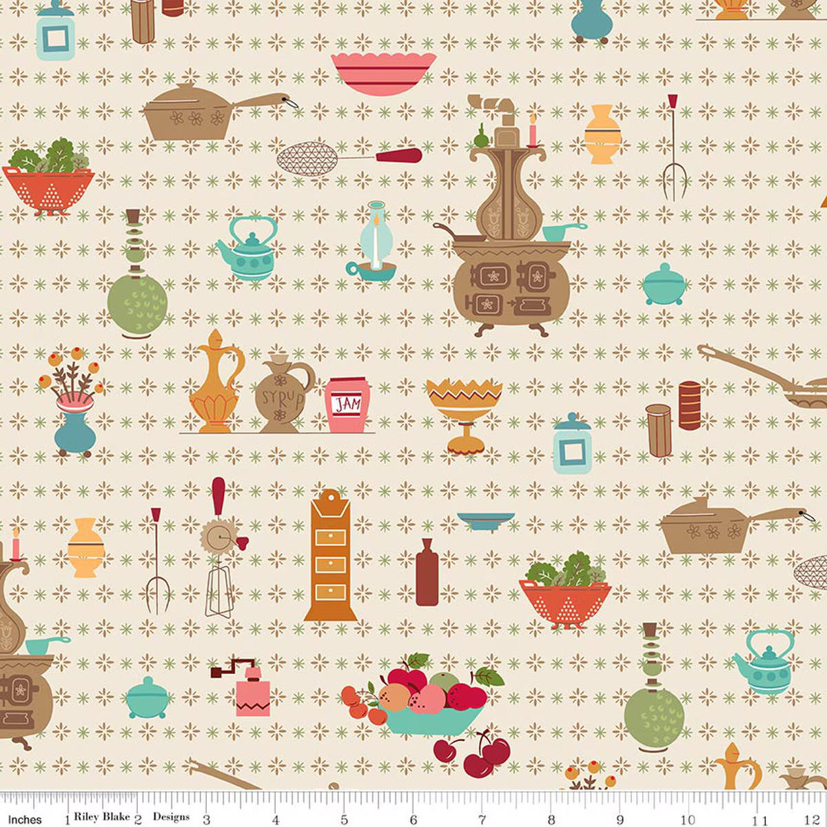 Baked With Love 108" Wide Back WB17802­-LINEN Wallpaper Linen Lori Holt Riley Blake Sold by the Yard