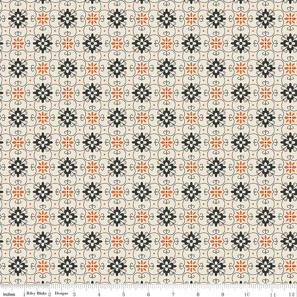 Pumpkin & Licorice WB18803­-LINEN Wide Wallpaper Linen Lori Holt Riley Blake